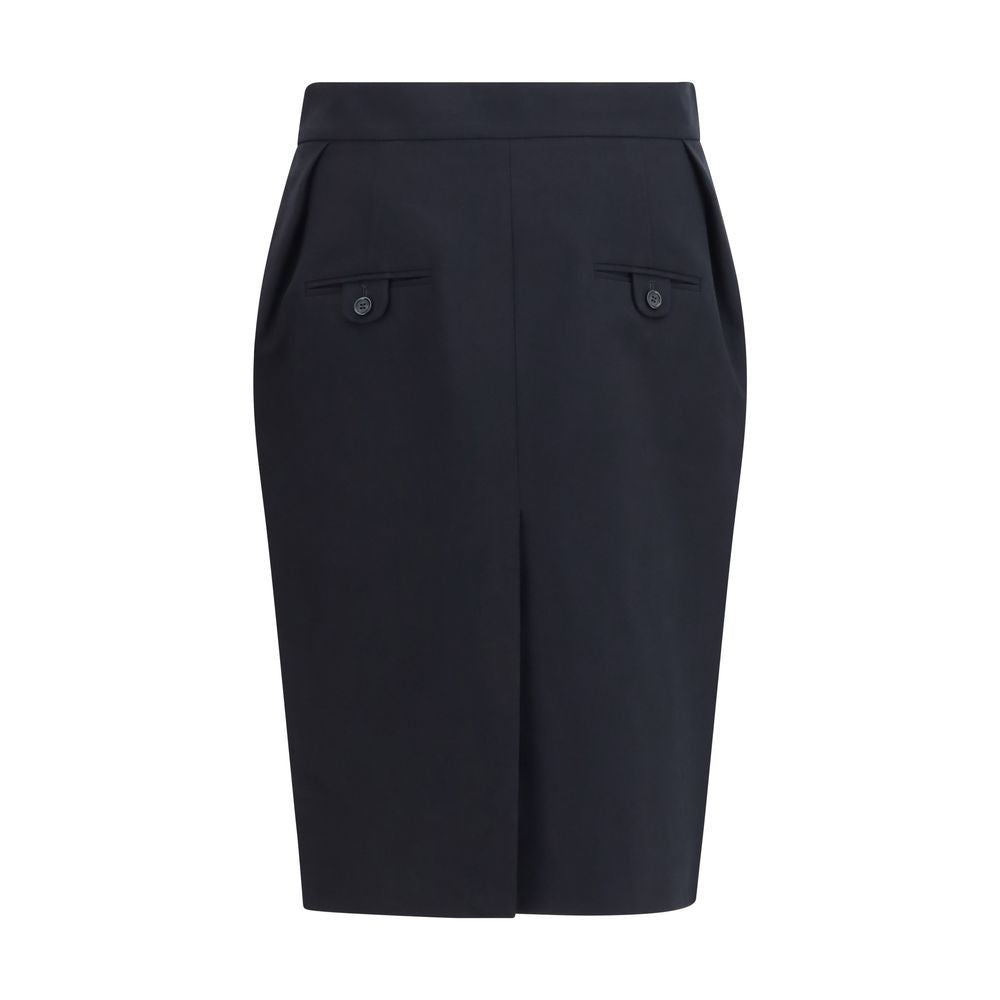 Magda Butrym Black Cotton Midi Skirt