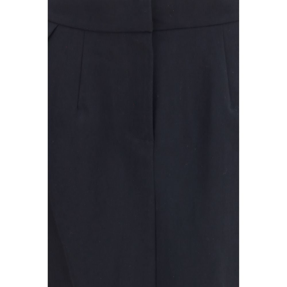 Magda Butrym Black Cotton Midi Skirt