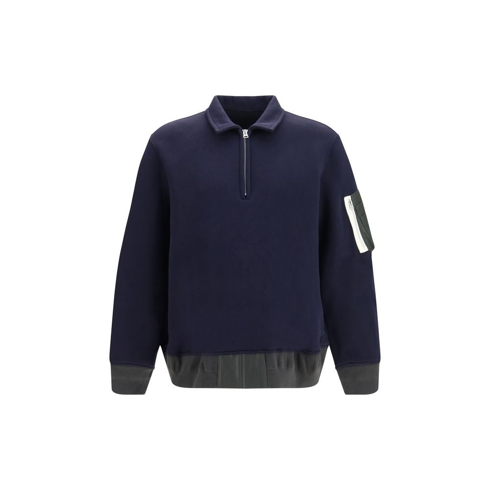 Sacai Blue Cotton Polo Shirt