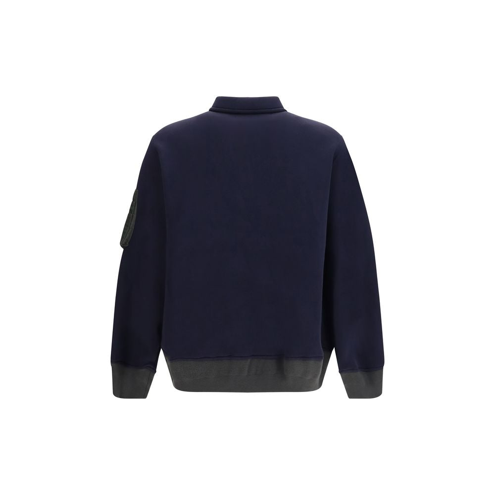 Sacai Blue Cotton Polo Shirt