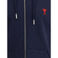 Ami Paris Blue Cotton Sweatshirt