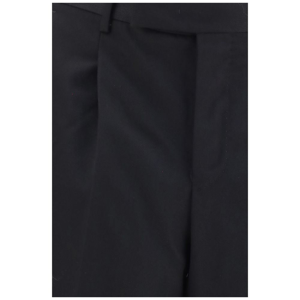 PT Torino Black Wool Oves Aries Casual Pants