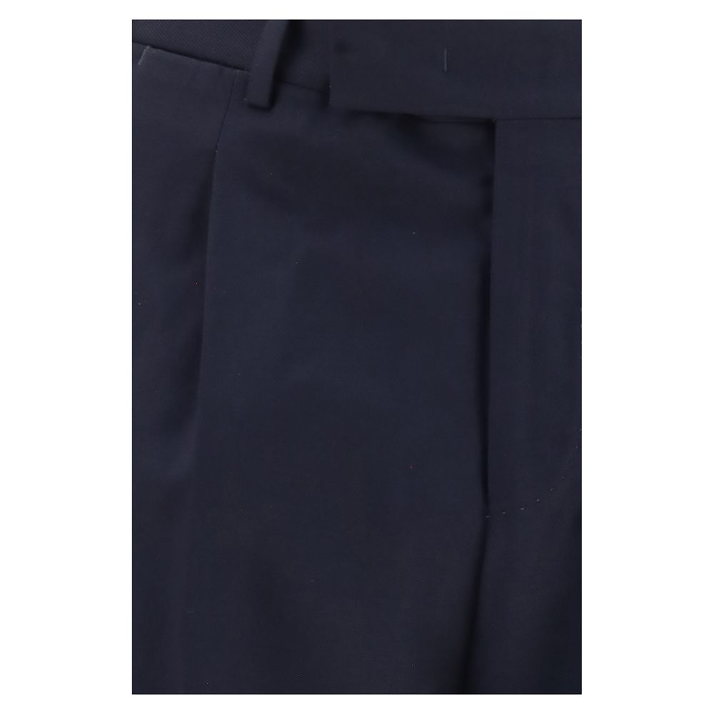 PT Torino Blue Wool Oves Aries Casual Pants