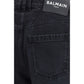 Balmain Black Cotton Straight-Leg Jeans