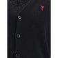 Ami Paris Black Wool Oves Aries Cardigan