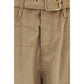 Darkpark Beige Cotton Casual Pants