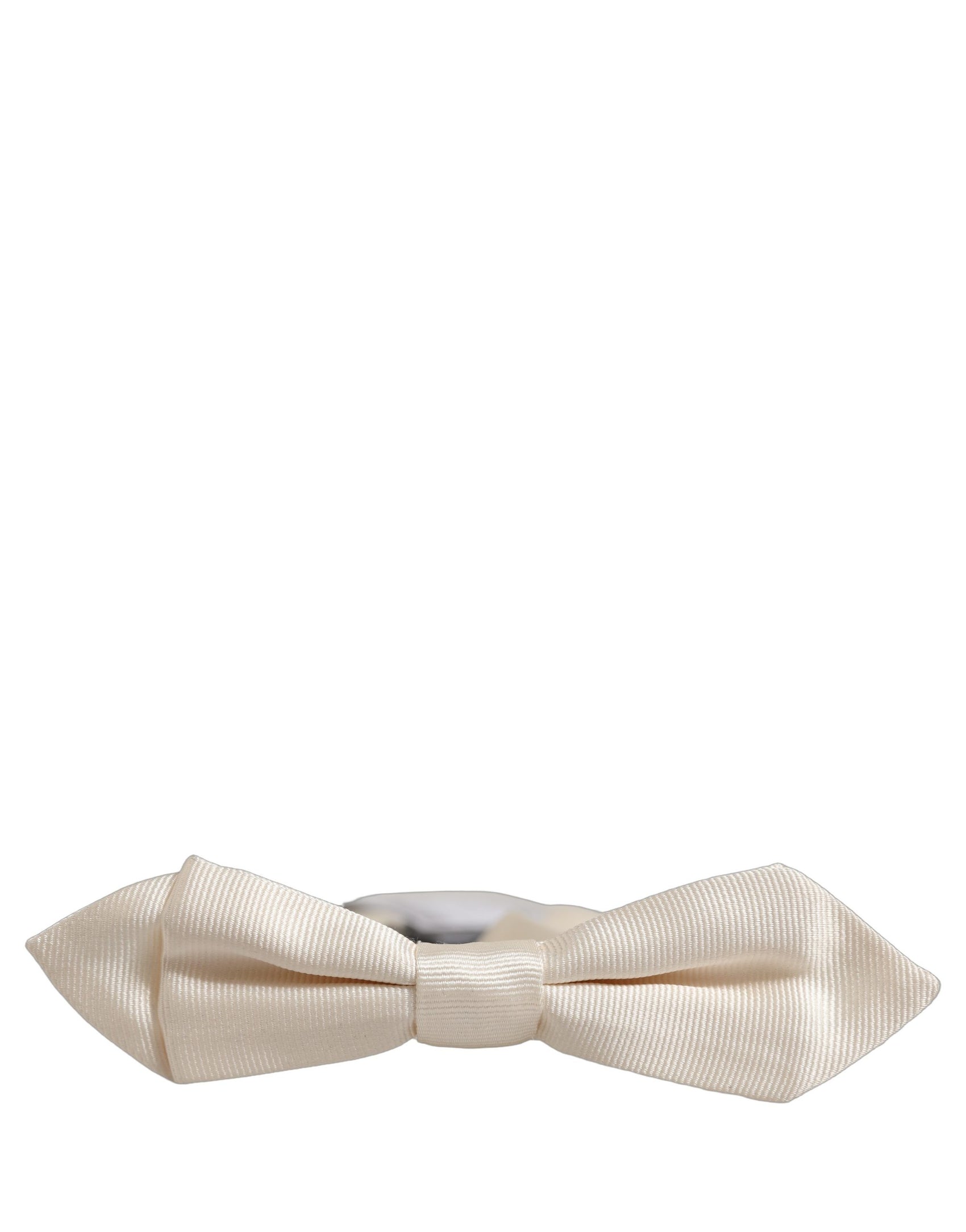 Dolce & Gabbana Men White 100% Silk Adjustable Neck Papillon Bow Tie