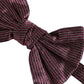 Dolce & Gabbana Men Maroon 100% Silk Adjustable Neck Papillon Bow Tie