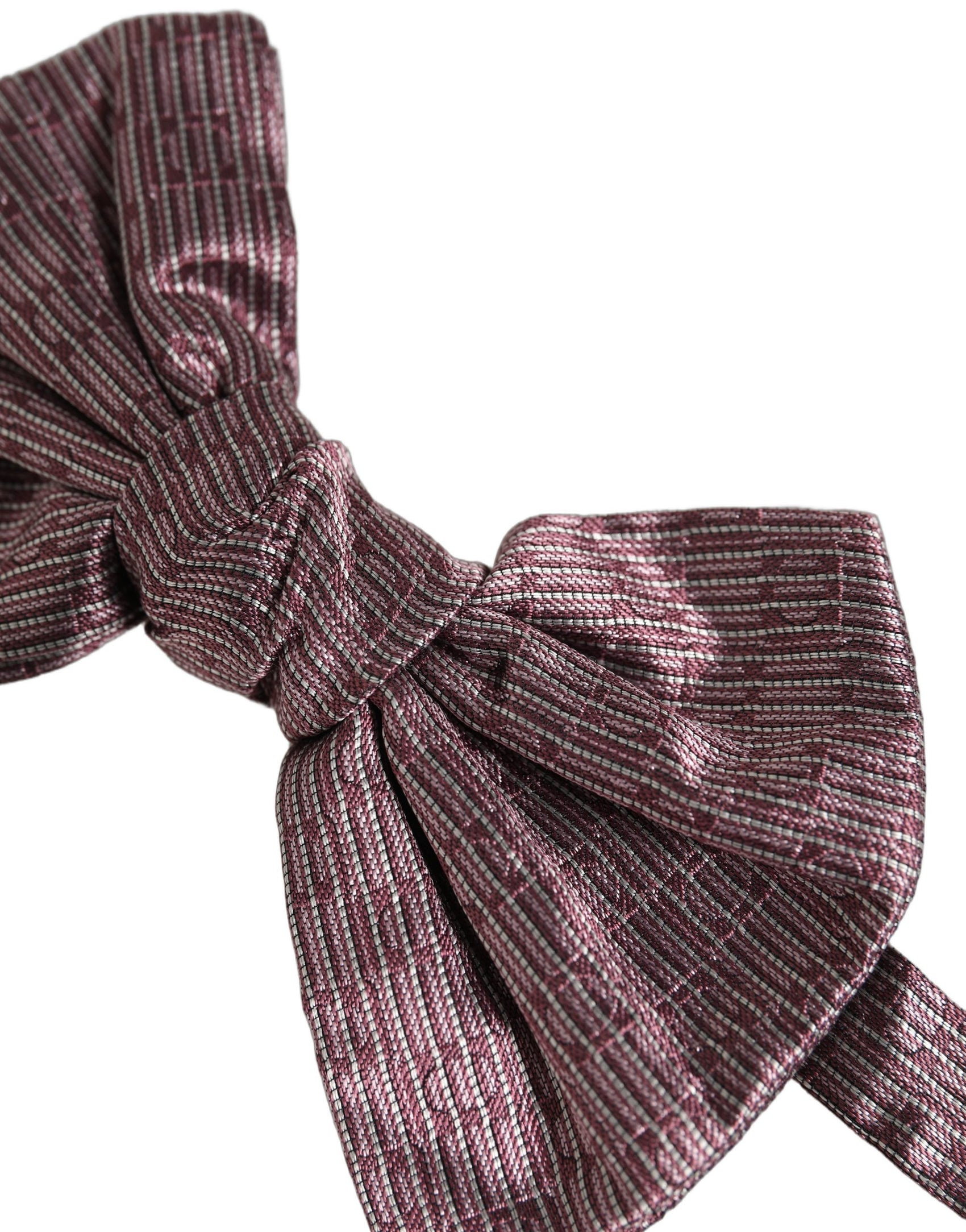 Dolce & Gabbana Men Maroon 100% Silk Adjustable Neck Papillon Bow Tie