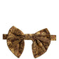 Dolce & Gabbana Men Brown Floral Silk Adjustable Neck Papillon Bow Tie