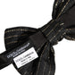 Dolce & Gabbana Men Black Pinstripe Silk Adjustable Neck Papillon Bow Tie