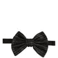 Dolce & Gabbana Men Black Pinstripe Silk Adjustable Neck Papillon Bow Tie