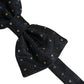 Dolce & Gabbana Men Black Polka Dot Silk Adjustable Neck Papillon Bow Tie