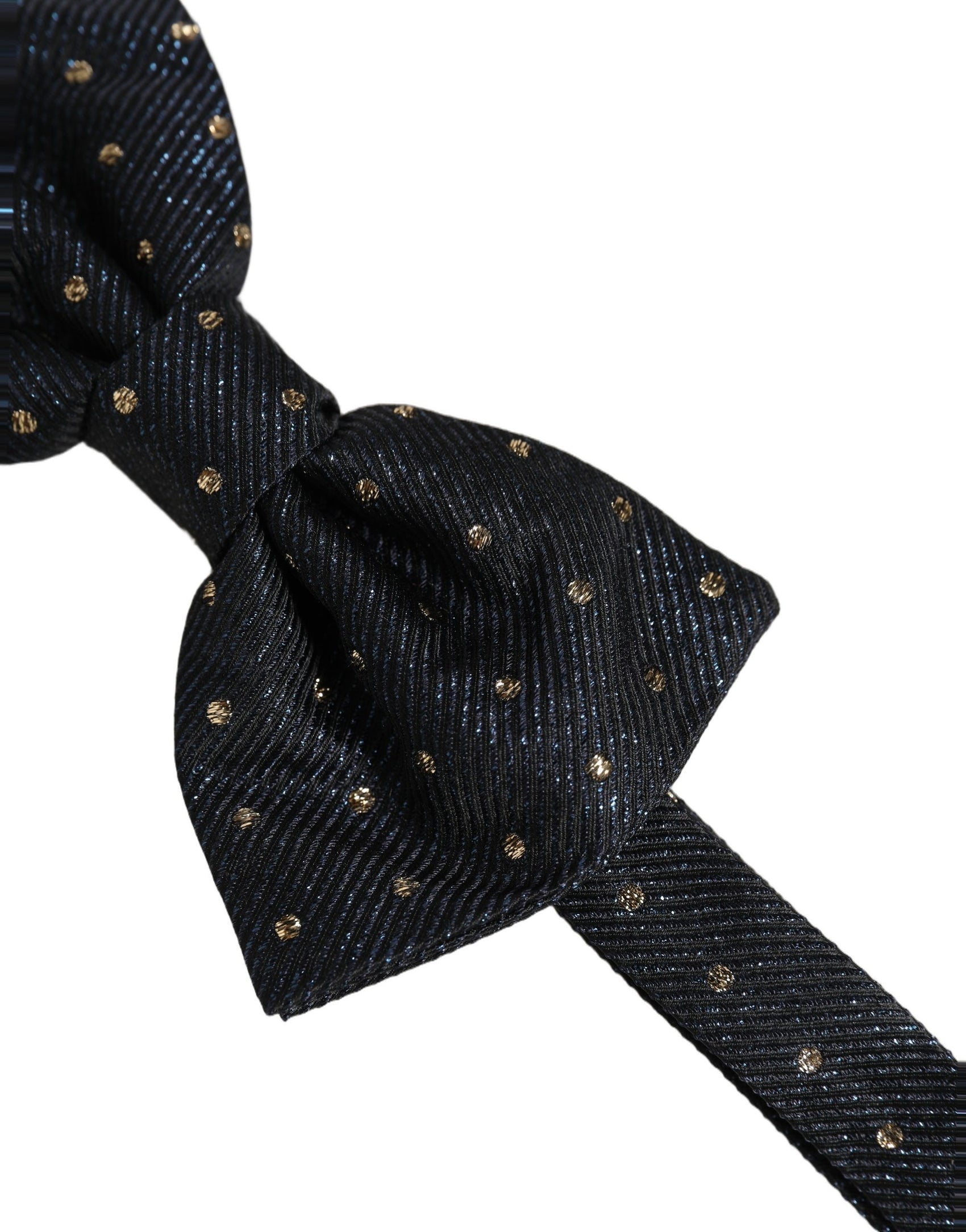 Dolce & Gabbana Men Black Polka Dot Silk Adjustable Neck Papillon Bow Tie