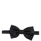 Dolce & Gabbana Men Black Polka Dot Silk Adjustable Neck Papillon Bow Tie