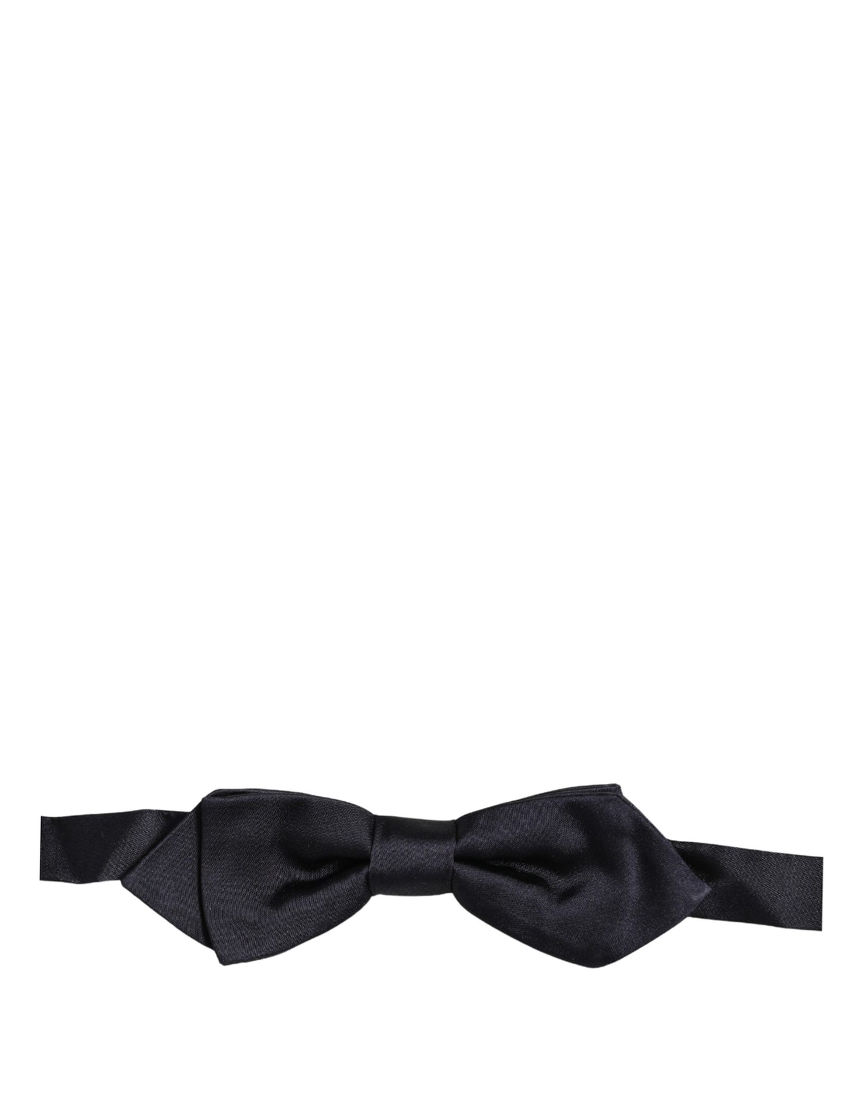 Dolce & Gabbana Men Dark Blue 100% Silk Adjustable Neck Papillon Bow Tie