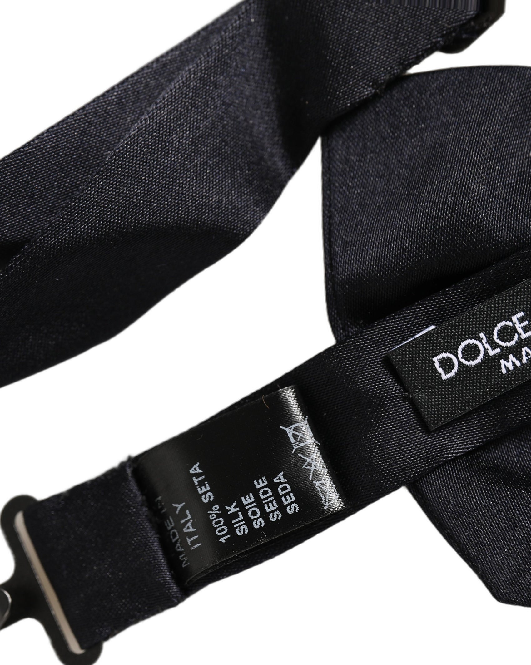 Dolce & Gabbana Men Dark Blue 100% Silk Adjustable Neck Papillon Bow Tie