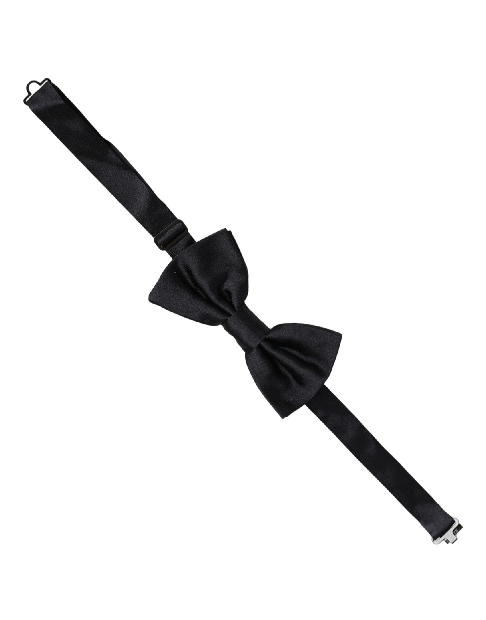 Dolce & Gabbana Men Dark Blue 100% Silk Adjustable Neck Papillon Bow Tie