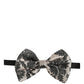 Dolce & Gabbana Men Black Silver Floral Adjustable Neck Papillon Bow Tie