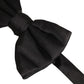 Dolce & Gabbana Men Black 100% Silk Adjustable Neck Papillon Bow Tie