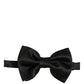 Dolce & Gabbana Men Black 100% Silk Adjustable Neck Papillon Bow Tie