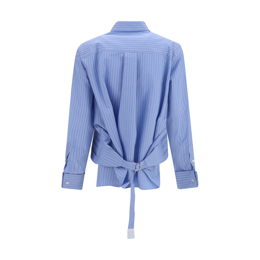 Sacai Blue Cotton Pattern Shirt