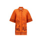 Alemais Orange Cotton Pattern Shirt