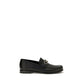 Ferragamo Black Calf Leather Bos Taurus Slip-On Loafers