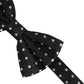 Dolce & Gabbana Black White Polka Dot Adjustable Neck Papillon Bow Tie