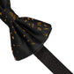 Dolce & Gabbana Black Gold Speckle Pattern Adjustable Neck Papillon Bow Tie