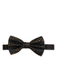 Dolce & Gabbana Black Gold Speckle Pattern Adjustable Neck Papillon Bow Tie