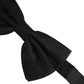 Dolce & Gabbana Men Black Silk Brocade Adjustable Neck Papillon Bow Tie