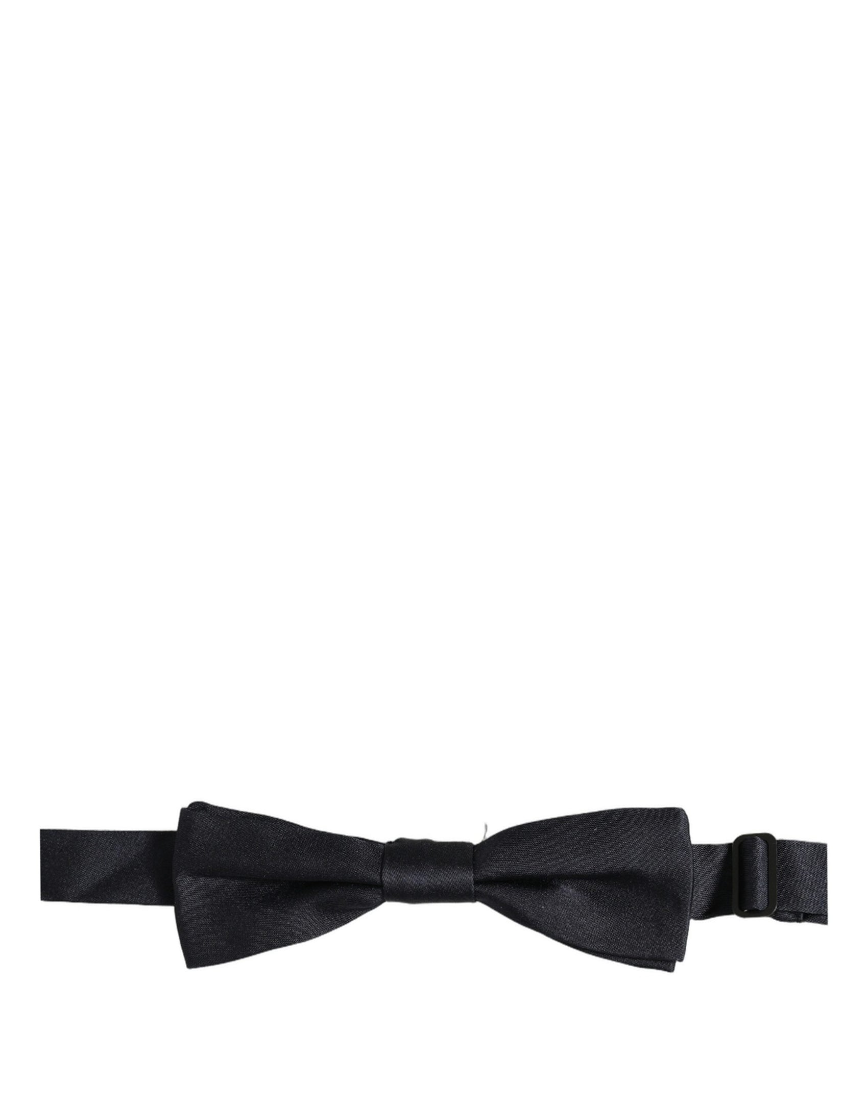 Dolce & Gabbana Men Black 100% Silk Adjustable Neck Papillon Bow Tie