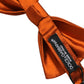 Dolce & Gabbana Men Orange 100% SIlk Adjustable Neck Papillon Bow Tie
