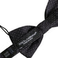 Dolce & Gabbana Black White Polka Dot Adjustable Neck Papillon Bow Tie