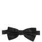 Dolce & Gabbana Black White Polka Dot Adjustable Neck Papillon Bow Tie