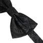 Dolce & Gabbana Men Black Paisley SIlk Adjustable Neck Papillon Bow Tie