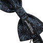 Dolce & Gabbana Men Black Blue Paisley Adjustable Neck Papillon Bow Tie