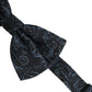 Dolce & Gabbana Men Black Blue Paisley Adjustable Neck Papillon Bow Tie