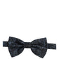 Dolce & Gabbana Men Black Blue Paisley Adjustable Neck Papillon Bow Tie