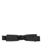 Dolce & Gabbana Black White Polka Dot Adjustable Neck Papillon Bow Tie