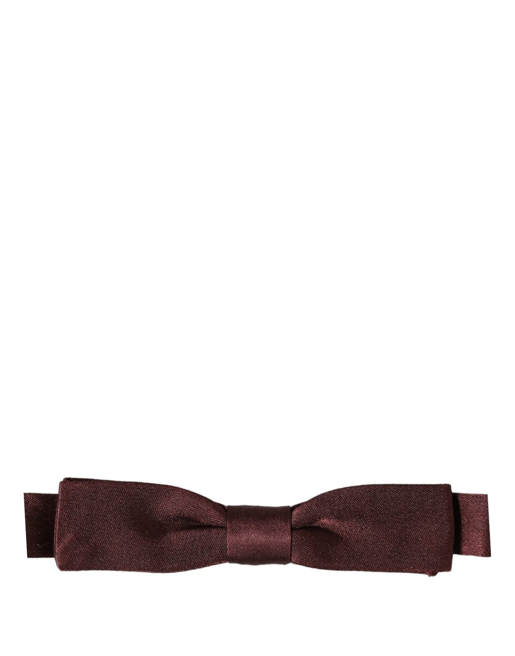 Dolce & Gabbana Men Brown 100% Silk Adjustable Neck Papillon Bow Tie