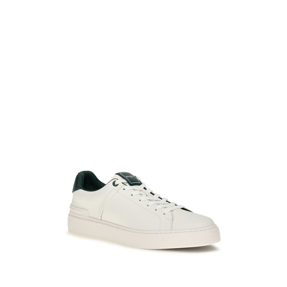 Balmain White Calf Leather Bos Taurus Sneakers