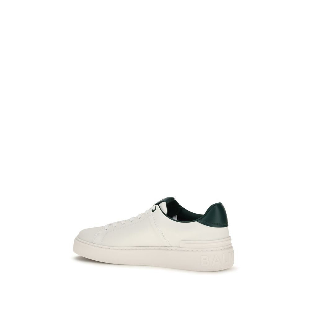 Balmain White Calf Leather Bos Taurus Sneakers
