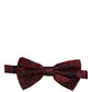 Dolce & Gabbana Men Maroon Paisley SIlk Adjustable Neck Papillon Bow Tie