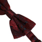 Dolce & Gabbana Men Maroon Paisley SIlk Adjustable Neck Papillon Bow Tie