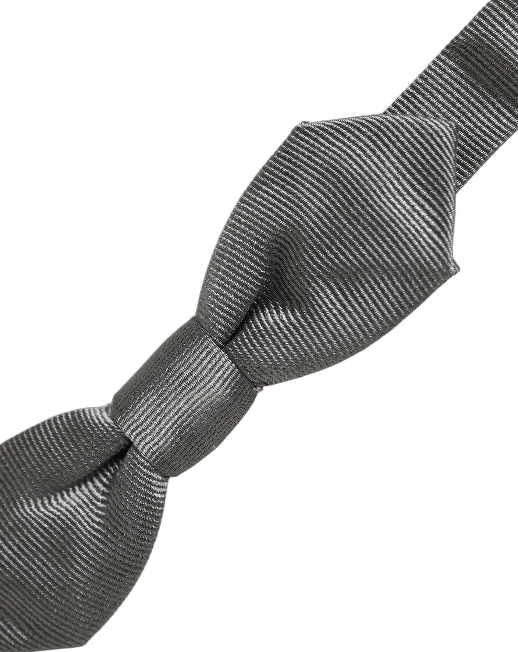 Dolce & Gabbana Men Gray 100% Silk Adjustable Neck Papillon Bow Tie