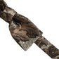 Dolce & Gabbana Men Brown Beige Floral Adjustable Neck Papillon Bow Tie