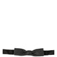 Dolce & Gabbana Men Black Silver Ribbed Adjustable Neck Papillon  Bow Tie