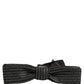 Dolce & Gabbana Men Black Silver Ribbed Adjustable Neck Papillon  Bow Tie